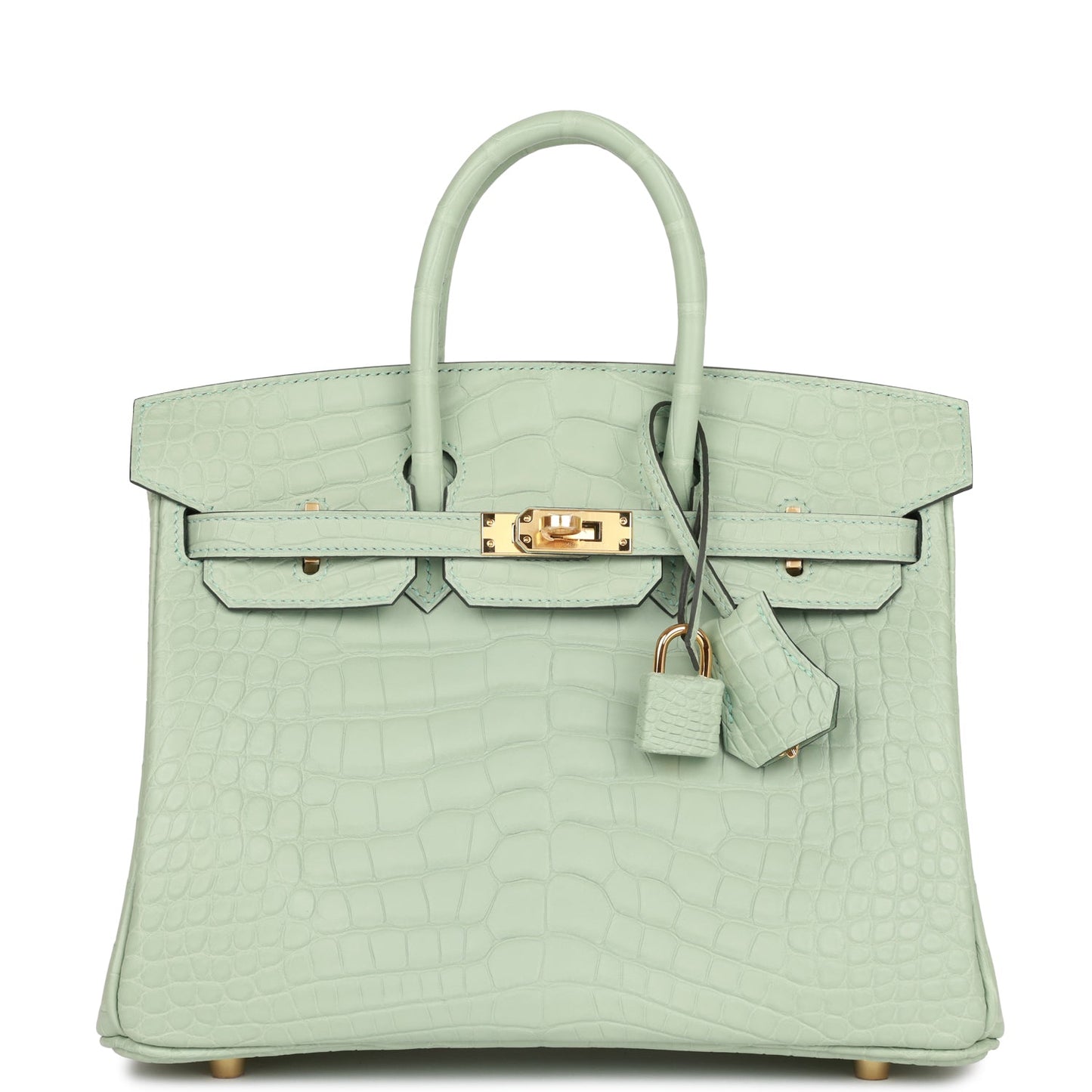 Hermès Birkin 25 Vert DEau Matte Alligator Gold Hardware