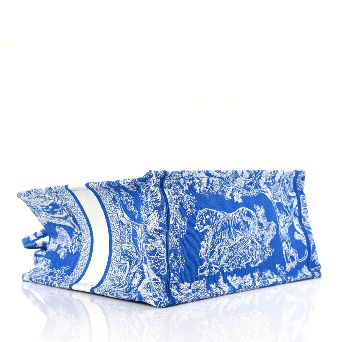 CHRISTIAN DIOR Canvas Toile Book Tote Fluorescent Blue