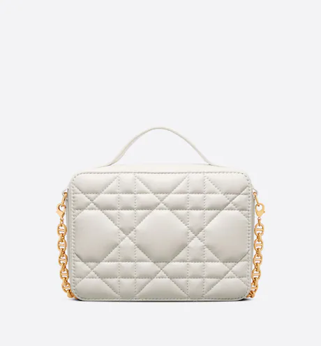 DIOR CARO BOX BAG Latte Calfskin