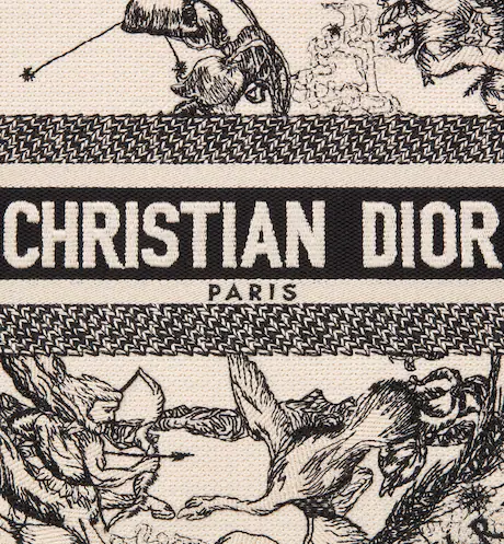 SMALL DIOR BOOK TOTE Latte Toile de (26.5 x 21 x 14 cm)