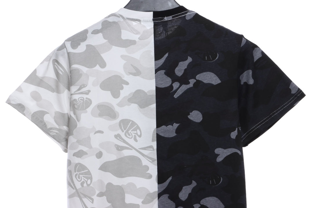 BAPE color matching camouflage shark mouth print short sleeves