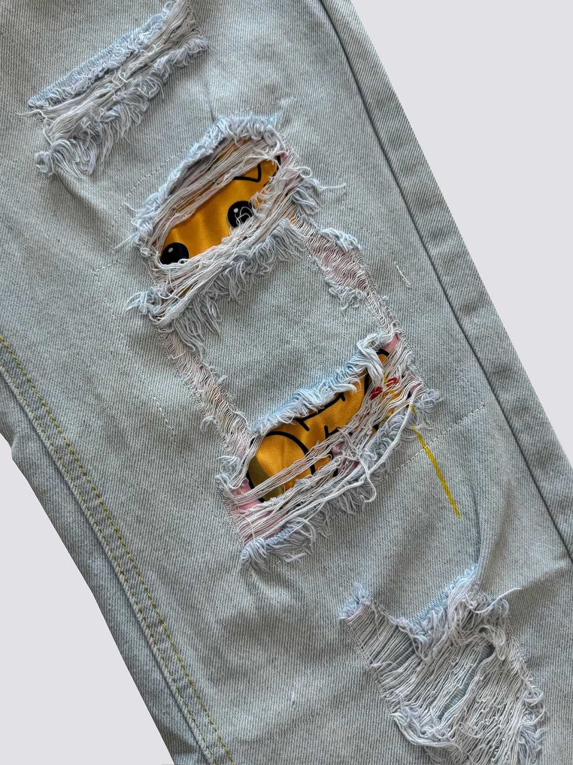 Drew House Teddy Bear Smiling Face Jeans
