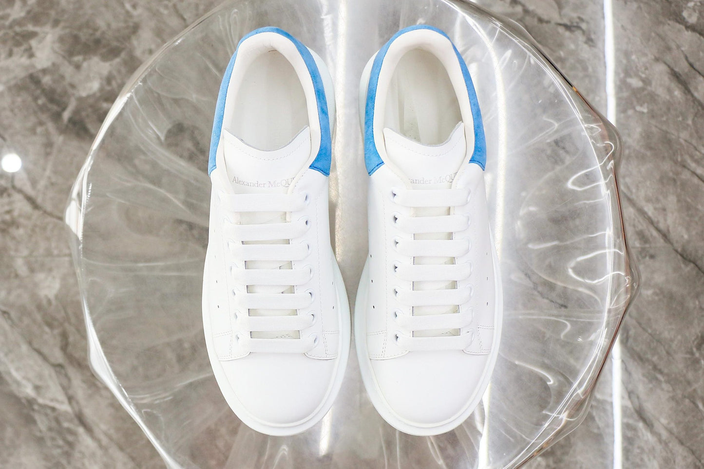 Alexander McQueen Oversized Sneaker White Ivory Blue
