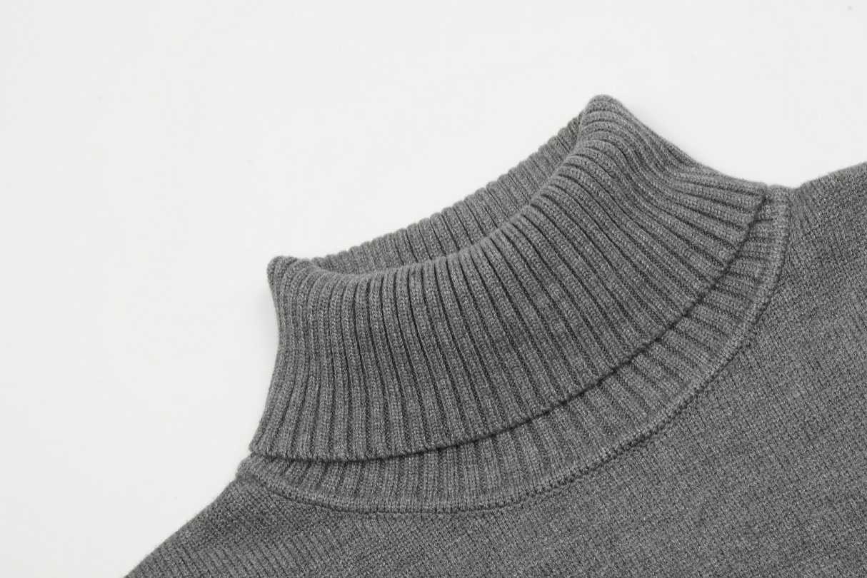 Am1 2024SS classic gray jacquard big heart turtleneck sweater SOOFSGWX