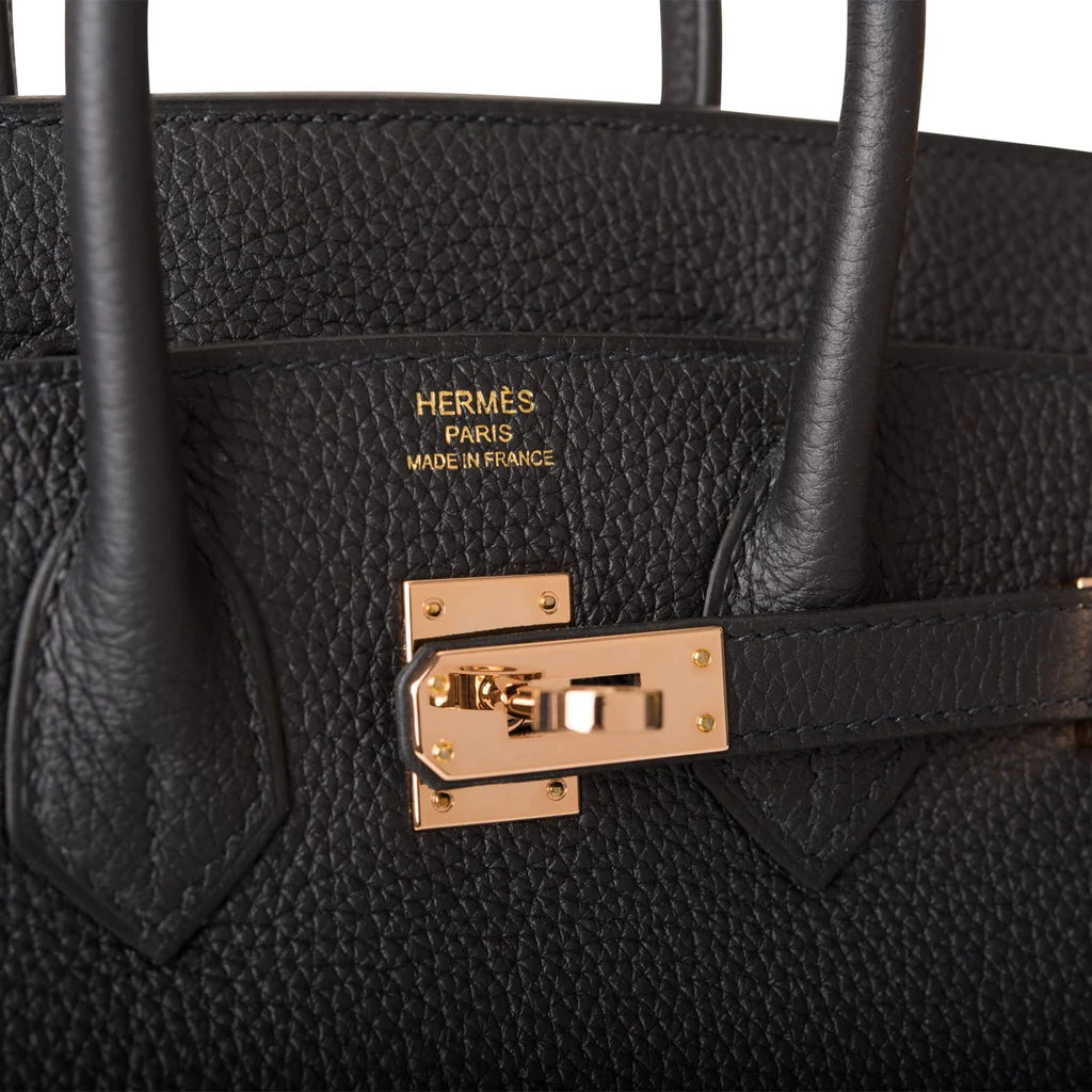 Hermès Birkin 25 Black Togo Rose Gold Hardware
