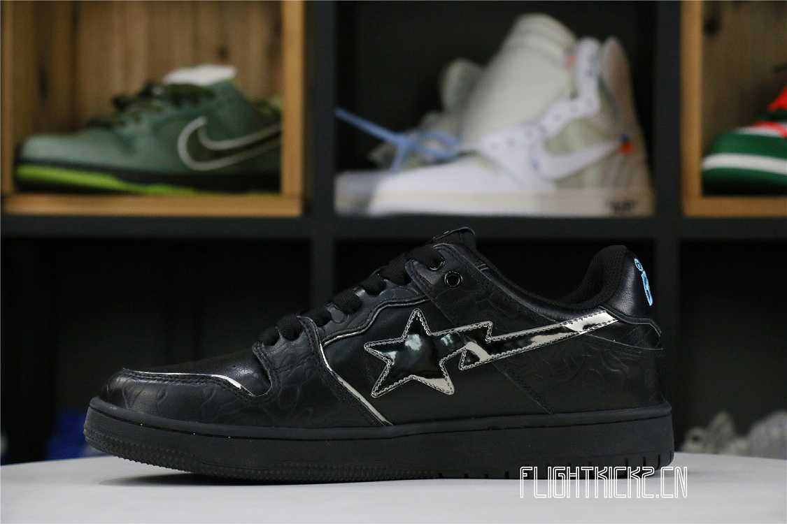 A Bathing Ape Bape SK8 Sta Black Silver
