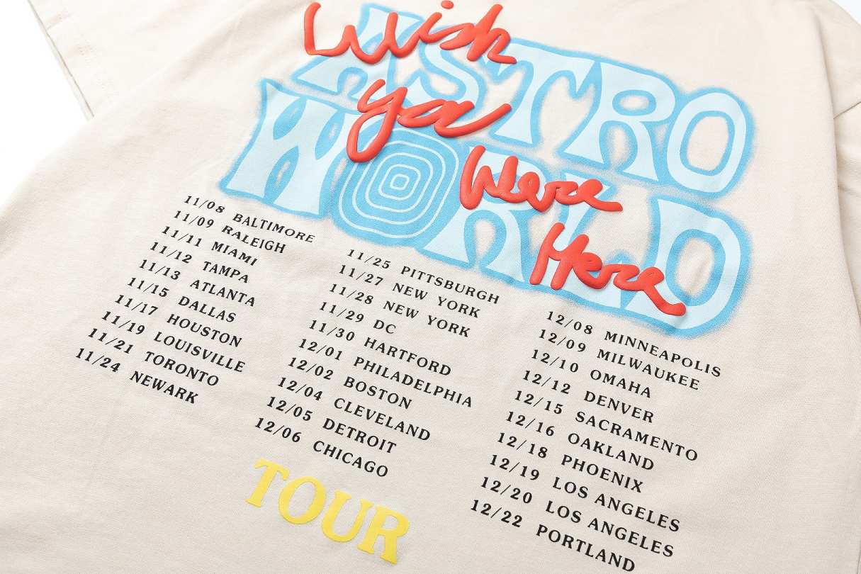 Travis Scott Letter lightning foam printing short sleeves