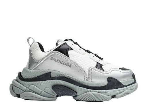 Balenciag* Triple S Trainer Grey-Sliver Logo