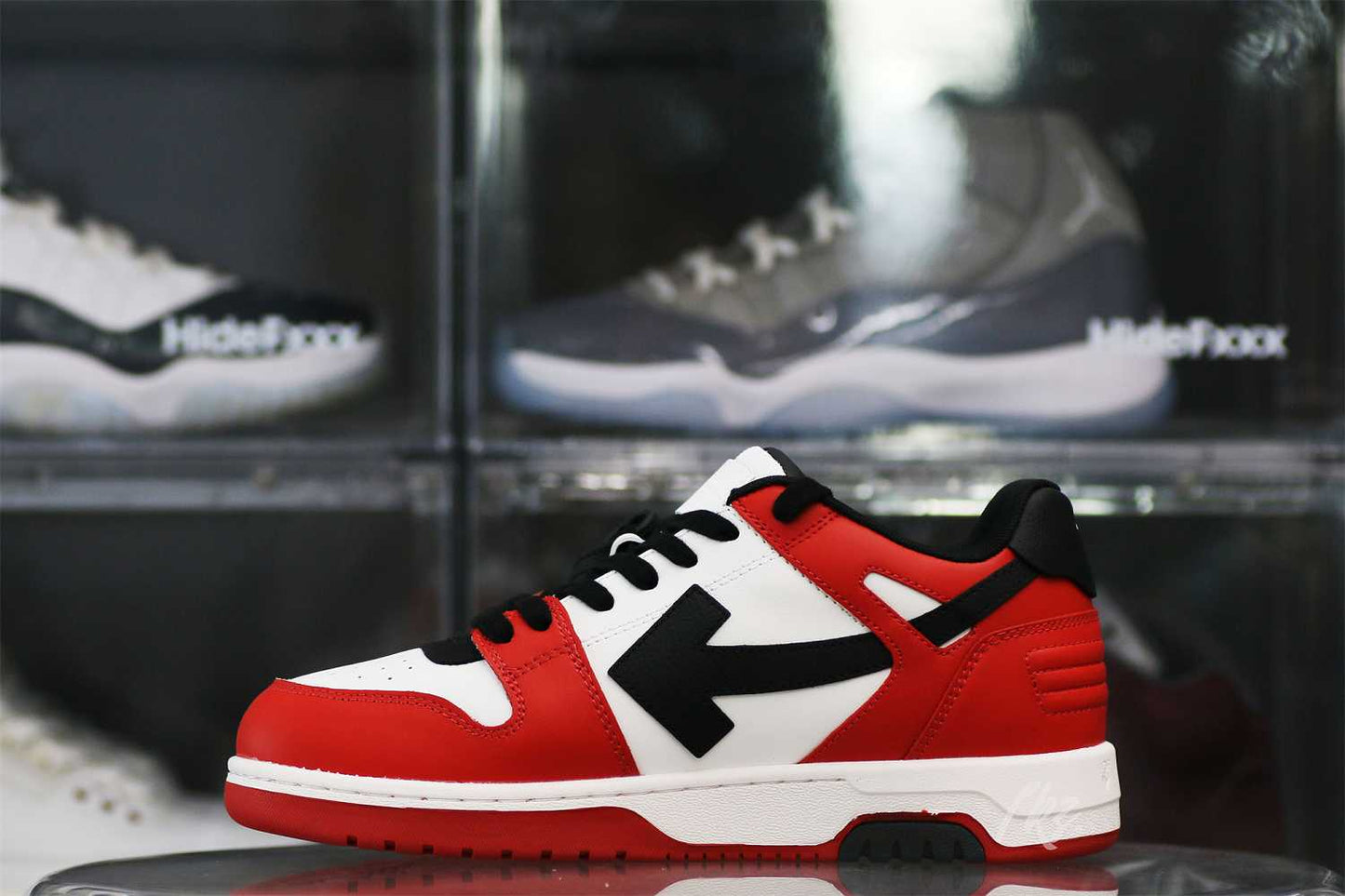 OFF-WHITE White & Black Red Out Of Office Sneakers