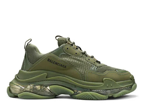 Balenciag* Triple S Sneaker Clear Sole Green