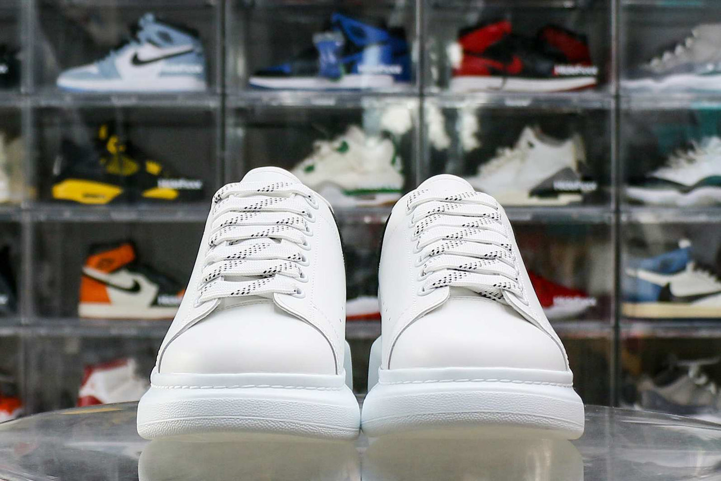 Alexander McQueen Oversized Sneaker White Black (Black Leather Heel)