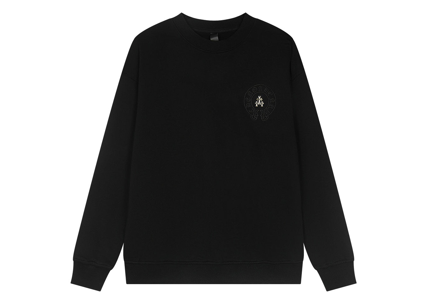 Chrome Hearts latest heavy-weight basic crewneck sweatshirt in black FZAFAO4O