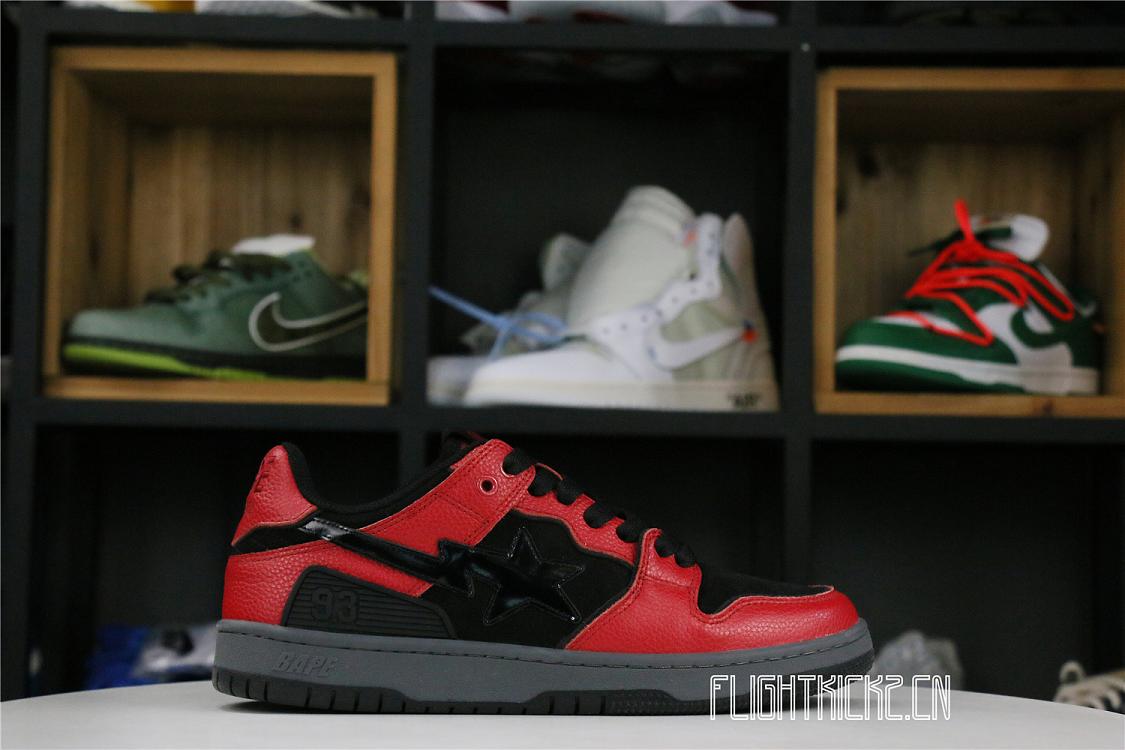 OFF-WHITE A Bathing Ape Bape SK8 Sta Red Black