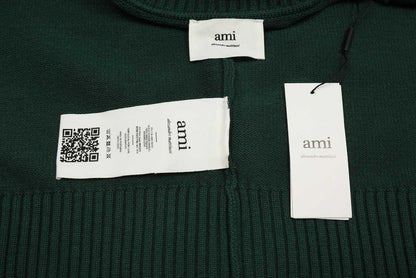 Am1 2024SS classic green jacquard big heart turtleneck sweater 8T1FMSP1