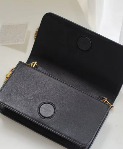 hand Mini Black Leather Cross Body Bag 488426 Black