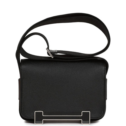 Hermès Geta Black Chevre Palladium Hardware