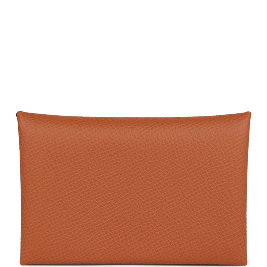 Hermès Calvi Card Holder Gold Epsom Palladium Hardware (Copy)