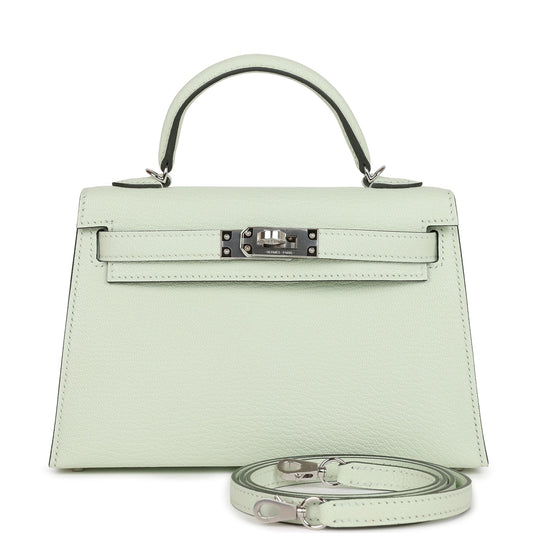 Hermès Kelly Sellier 20 Vert Fizz Chevre Palladium Hardware