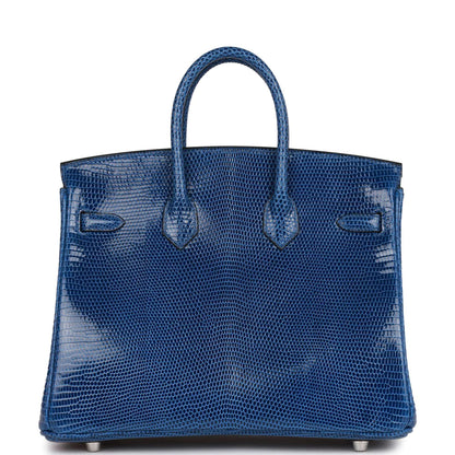 Hermès Birkin 25 Bleu Saphir Lizard Palladium Hardware
