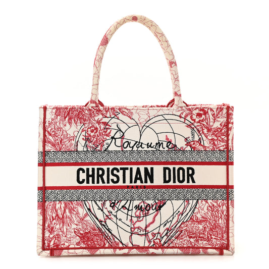 CHRISTIAN DIOR Canvas  Book Tote Red White
