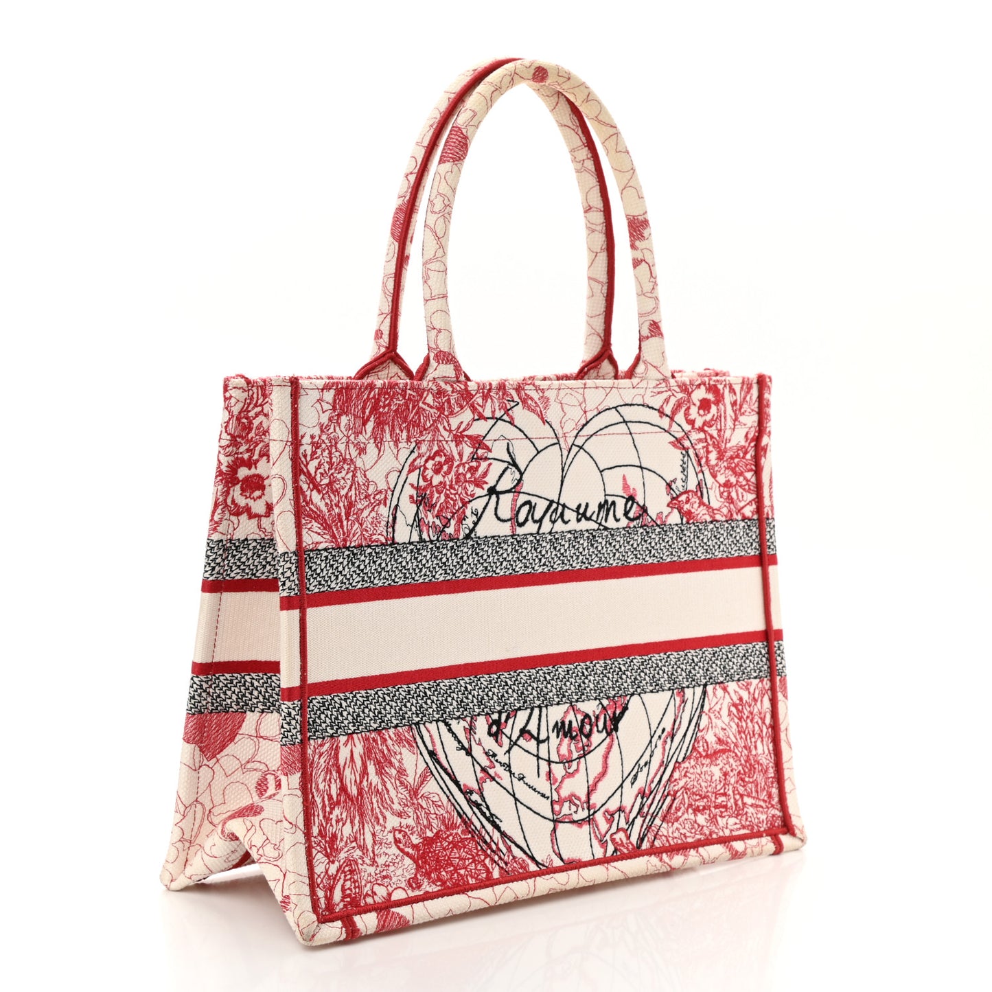 CHRISTIAN DIOR Canvas  Book Tote Red White