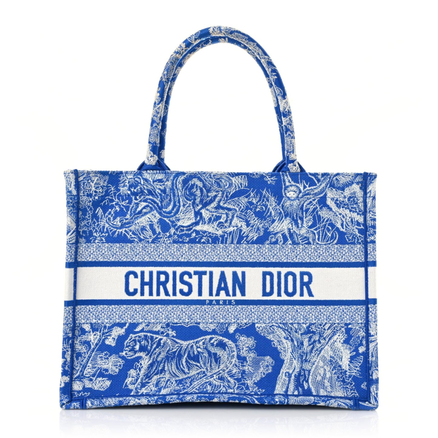 CHRISTIAN DIOR Canvas  Toile Book Tote Fluorescent Blue