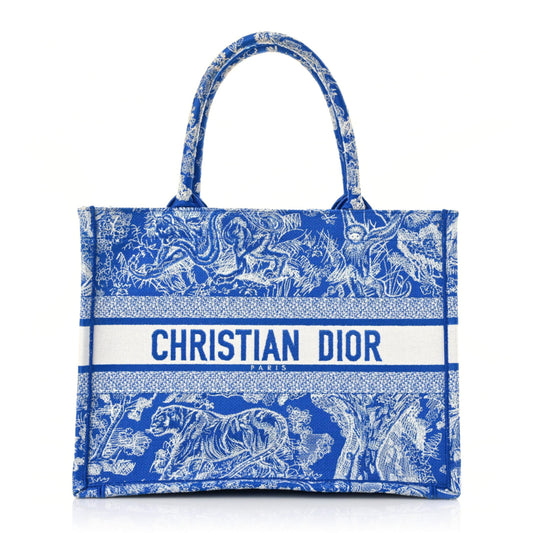 CHRISTIAN DIOR Canvas  Toile Book Tote Fluorescent Blue
