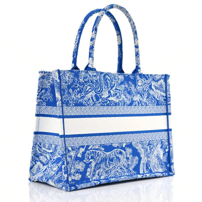 CHRISTIAN DIOR Canvas  Toile Book Tote Fluorescent Blue