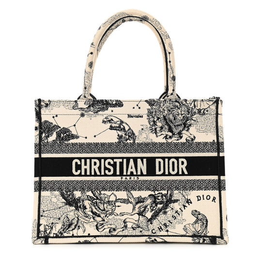 CHRISTIAN DIOR Canvas Zodiac Toile Book Tote Latte