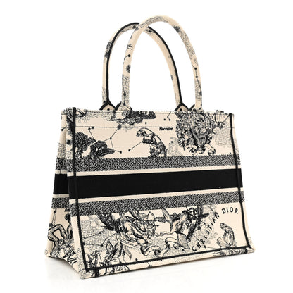 CHRISTIAN DIOR Canvas Zodiac Toile Book Tote Latte