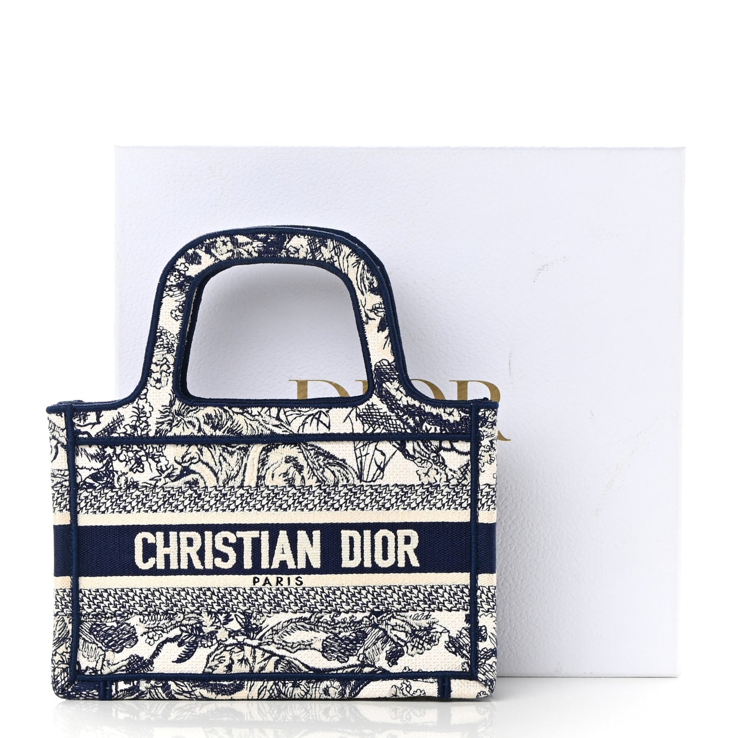 CHRISTIAN DIOR Mini Toile Book Tote Blue