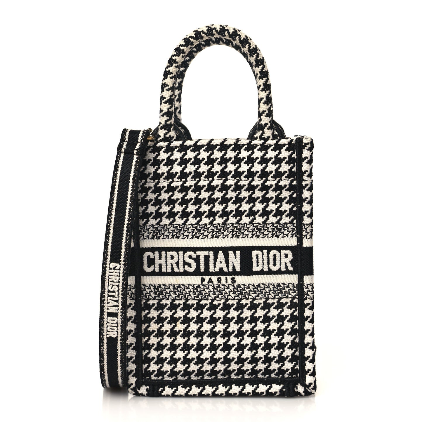 CHRISTIAN DIOR Mini Book Tote Phone Bag Black White