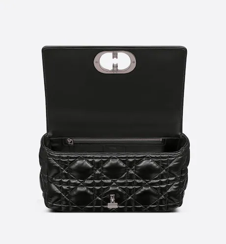 LARGE DIOR CARO BAG Black Calfskin