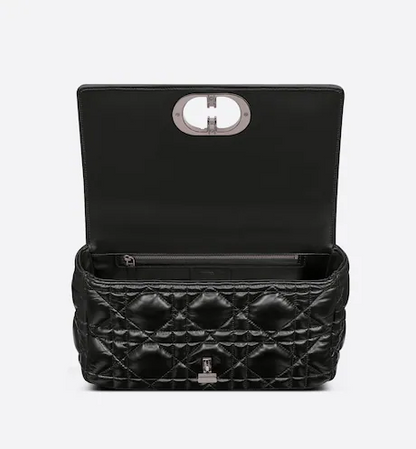 LARGE DIOR CARO BAG Black Calfskin