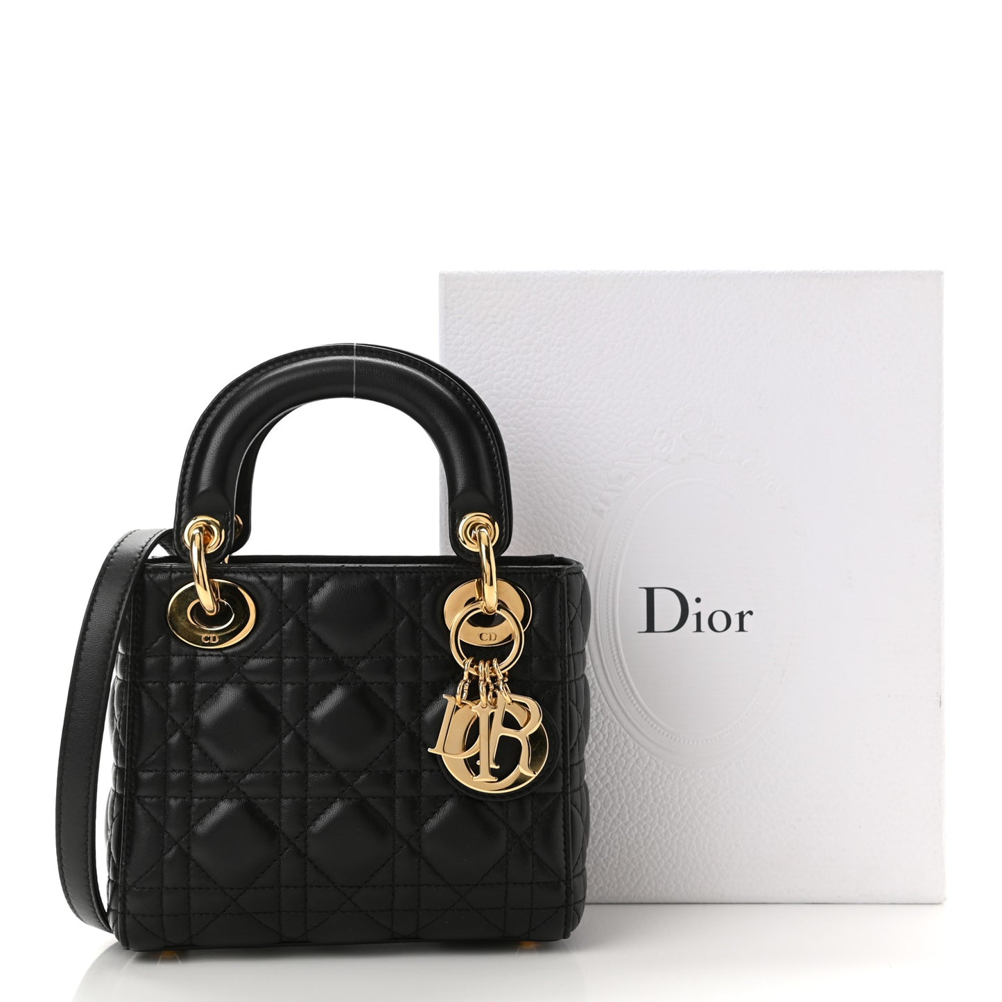 CHRISTIAN Mini Lady Dior Black