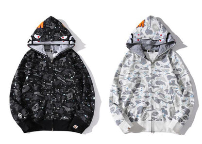 Bape Camo Double Shark Full Zip Hoodie