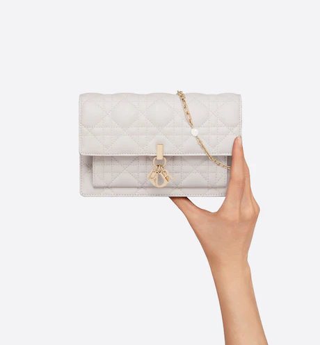 LADY DIOR CHAIN POUCH Latte