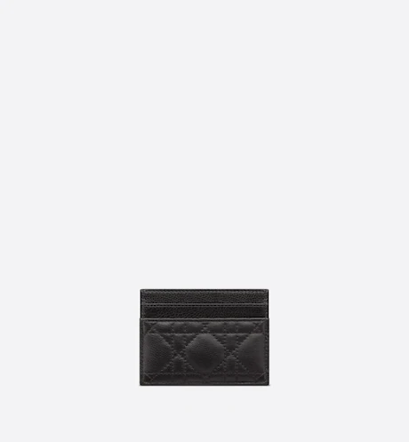DIOR CARO FIVE-SLOT CARD HOLDER Black