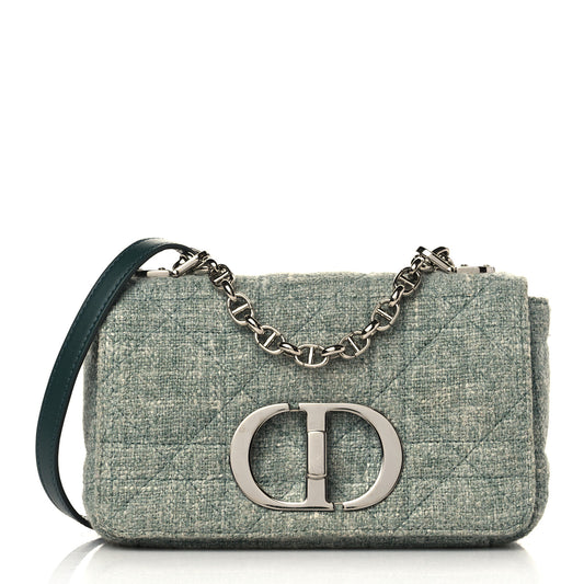 CHRISTIAN DIOR Tweed Small Caro Bag Light Green