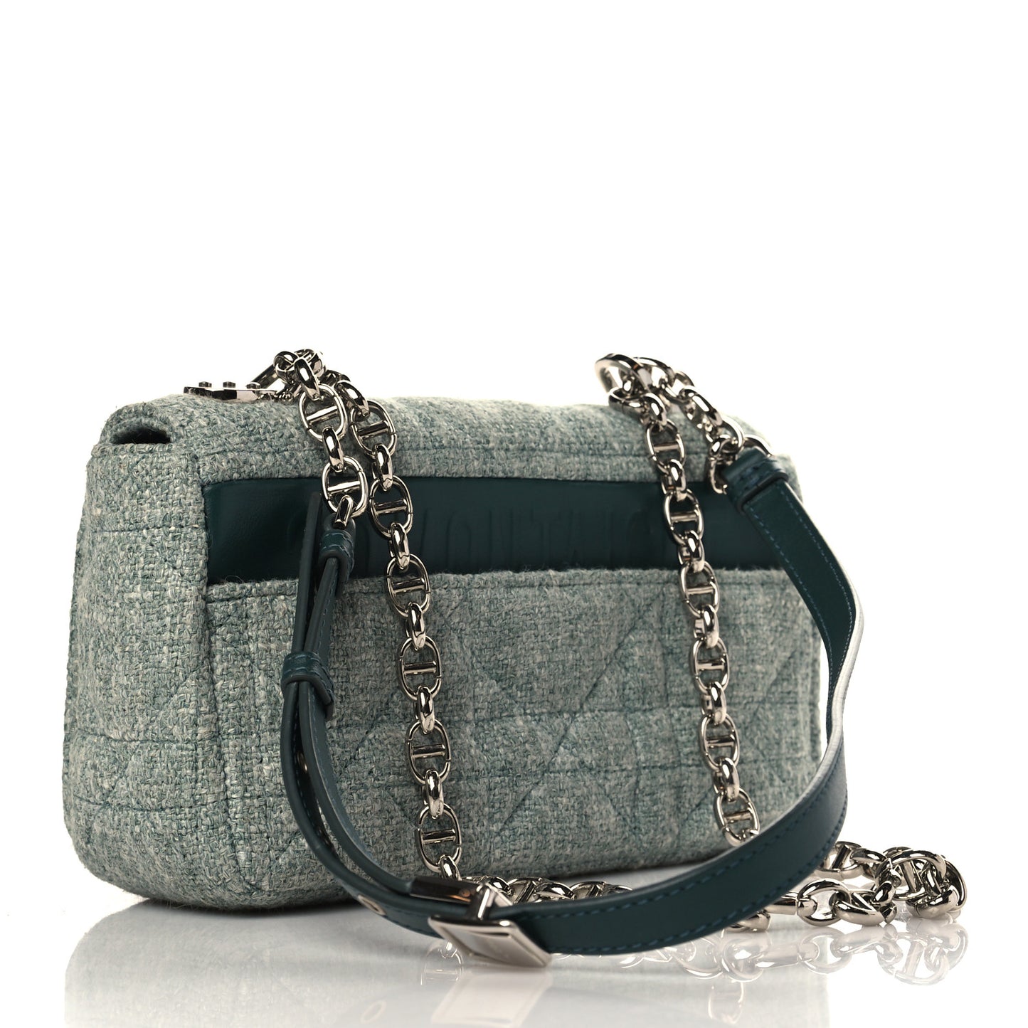 CHRISTIAN DIOR Tweed Small Caro Bag Light Green