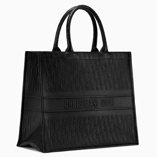 Dior Book Tote Bag In Black Calfskin