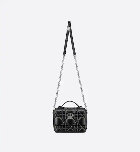 DIOR CARO BOX BAG Black Calfskin