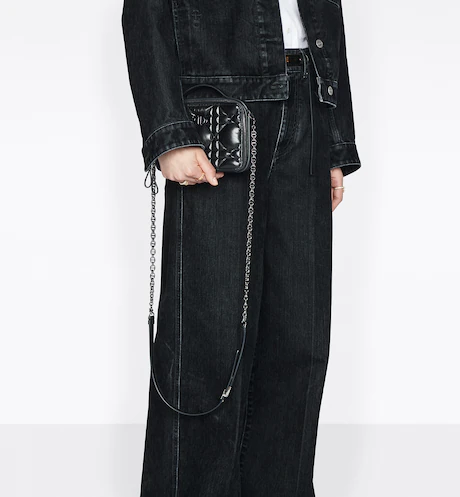 DIOR CARO BOX BAG Black Calfskin