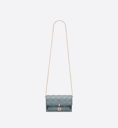 LADY DIOR CHAIN POUCH Cloud Blue