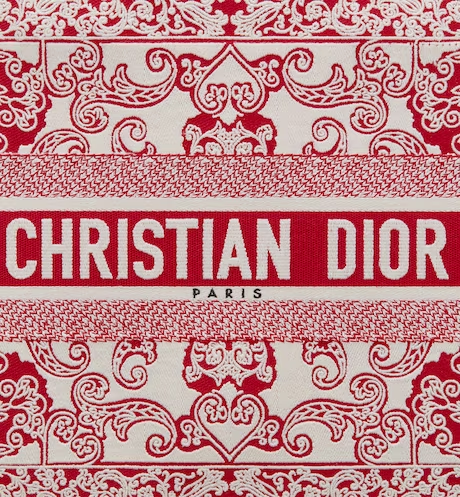 DIOR BOOK TOTE White and Red (36 x 27.5 x 16.5 cm)