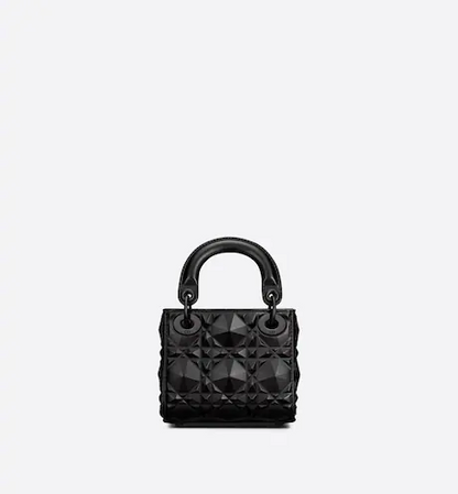 MICRO LADY DIOR BAG Black with Diamond Motif