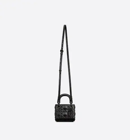 MICRO LADY DIOR BAG Black with Diamond Motif