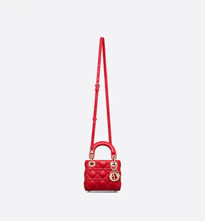 MICRO LADY DIOR BAG Scarlet Red