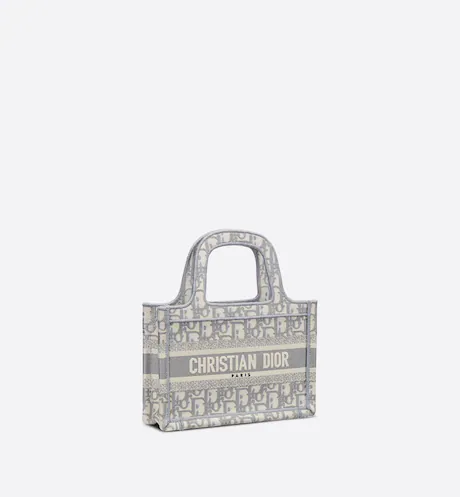 MINI DIOR BOOK TOTE Gray Dior (22,5 x 15 x 6 cm)