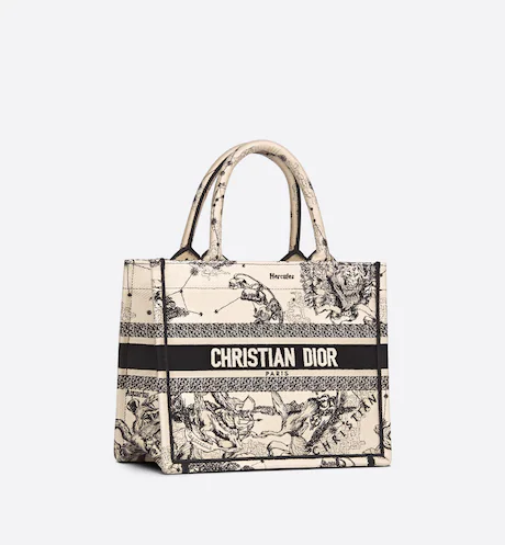 SMALL DIOR BOOK TOTE Latte Toile de (26.5 x 21 x 14 cm)